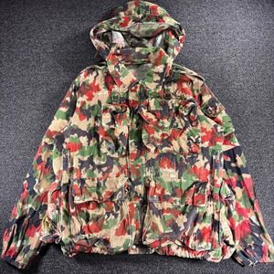VTG Swiss Army M70 Alpenflage Red Camoflauge Hooded Combat Field Parka Jacket 52